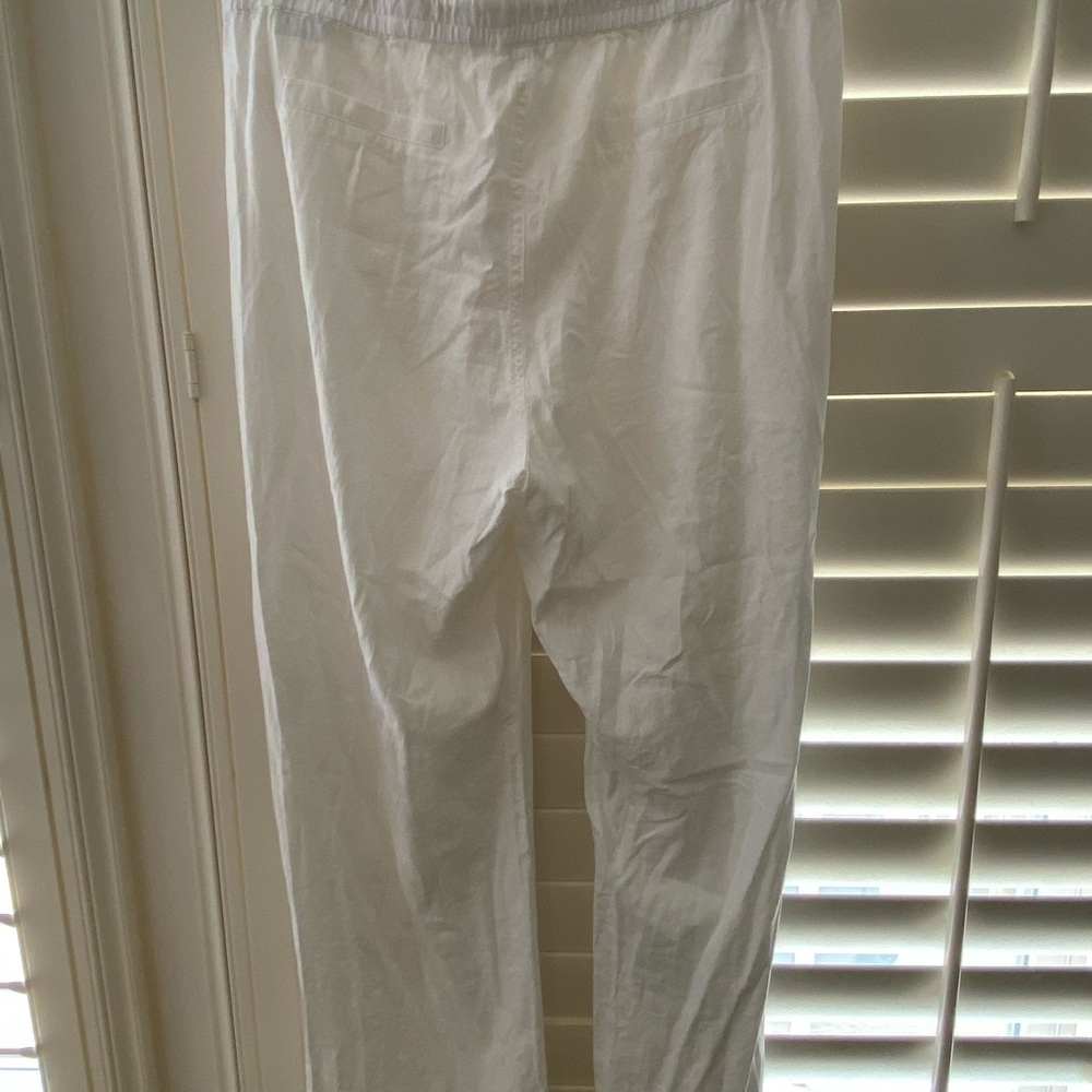 New York & Company Soho Womens Pants Size XL White Linen Blend Pull On NWT - Picture 2 of 3